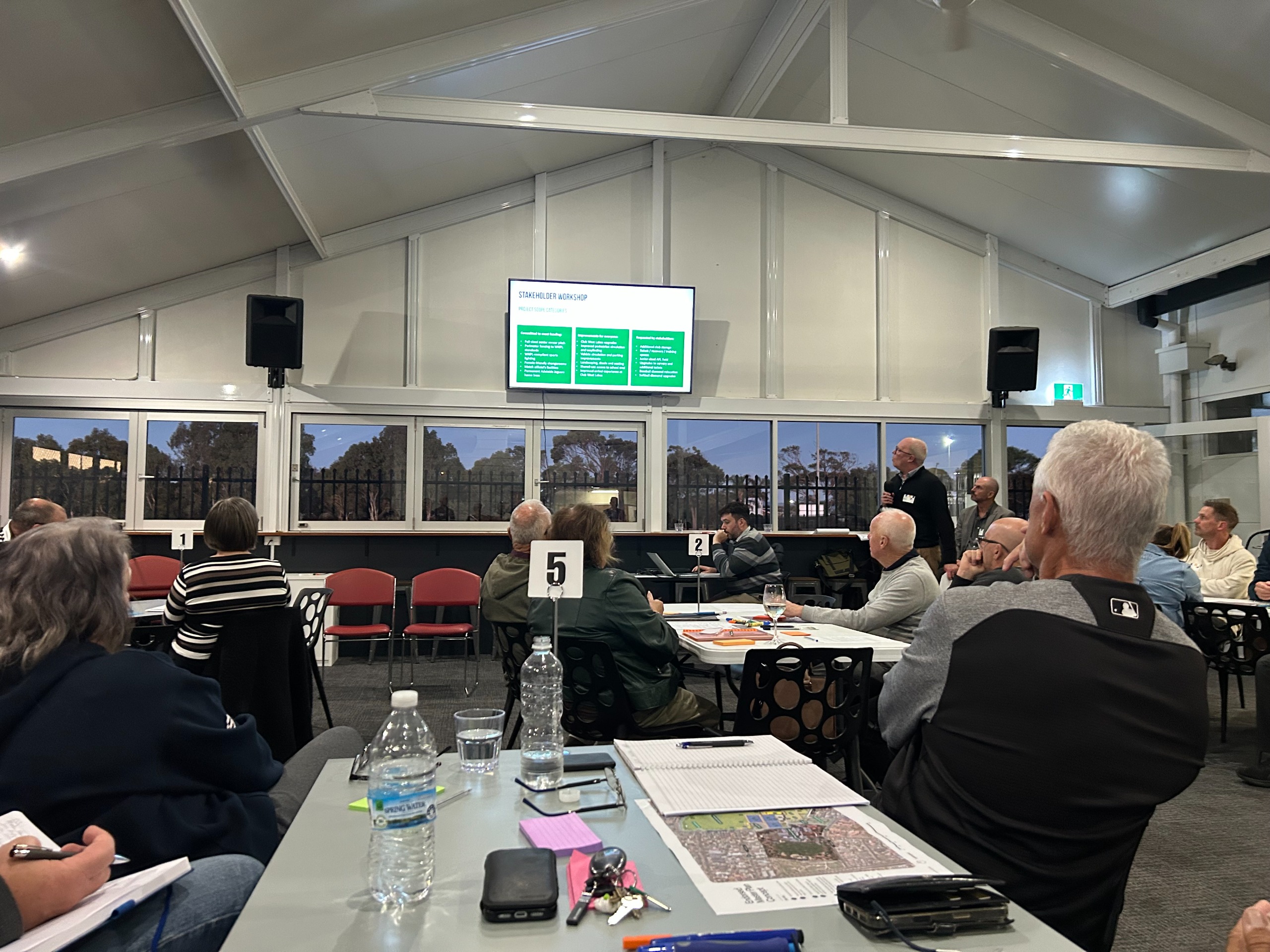 Workshop users listening to presentation