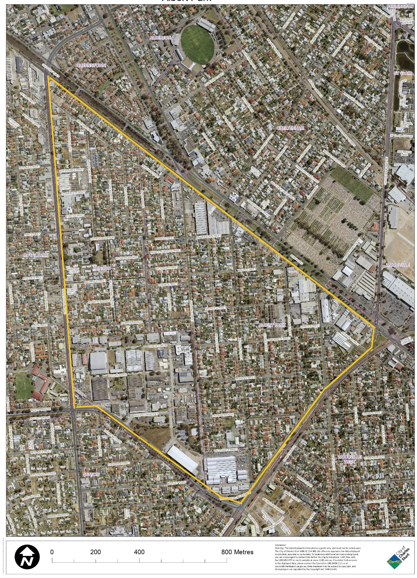 Map of Albert Park and Hendon