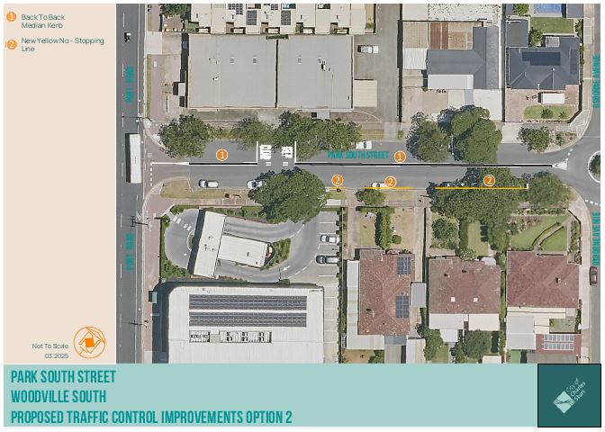 Concept plan option 2 - longer median