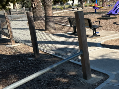New fencing to match playground 