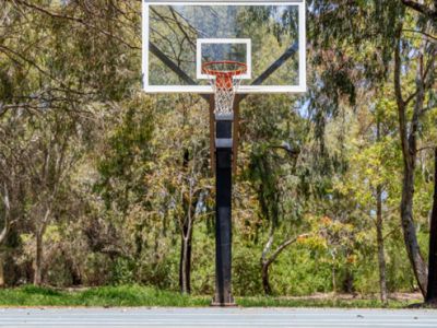 New sports Court with basketball hoop