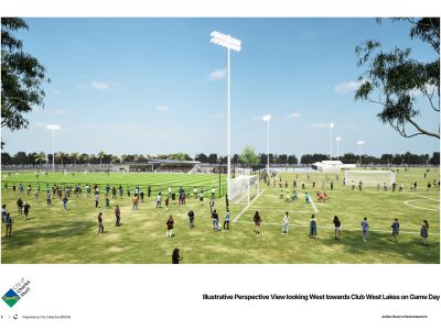 Looking west towards Club Westlakes on Game Day