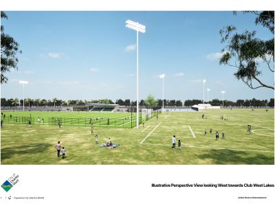 View looking west towards Club West Lakes
